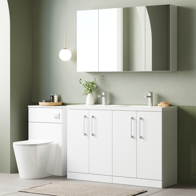 Arno 1200mm Freestanding Cupboard Double Sink Vanity Units