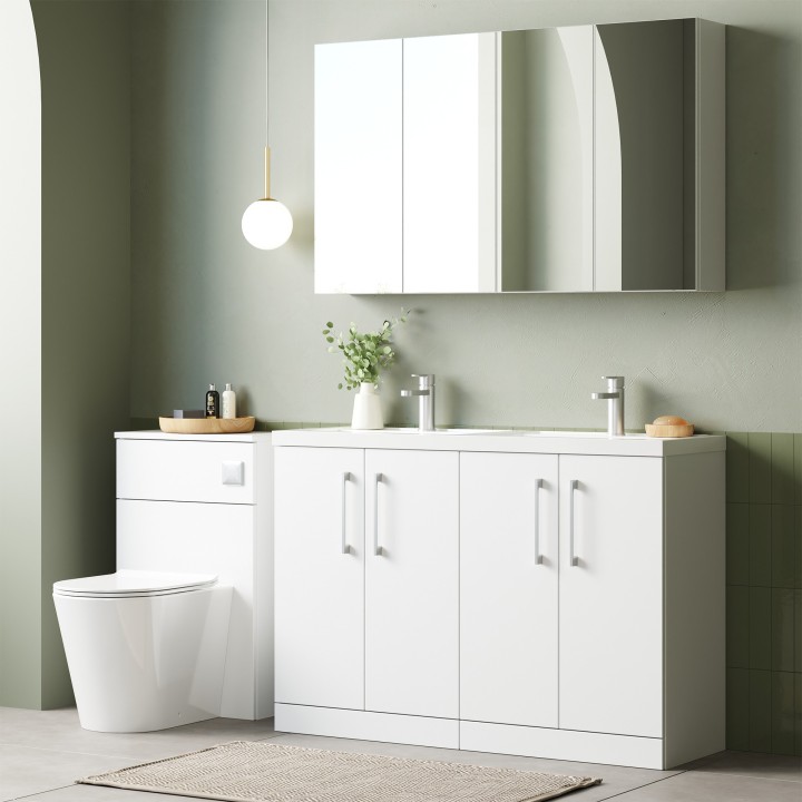 Arno 1200mm Freestanding Cupboard Double Sink Vanity Units