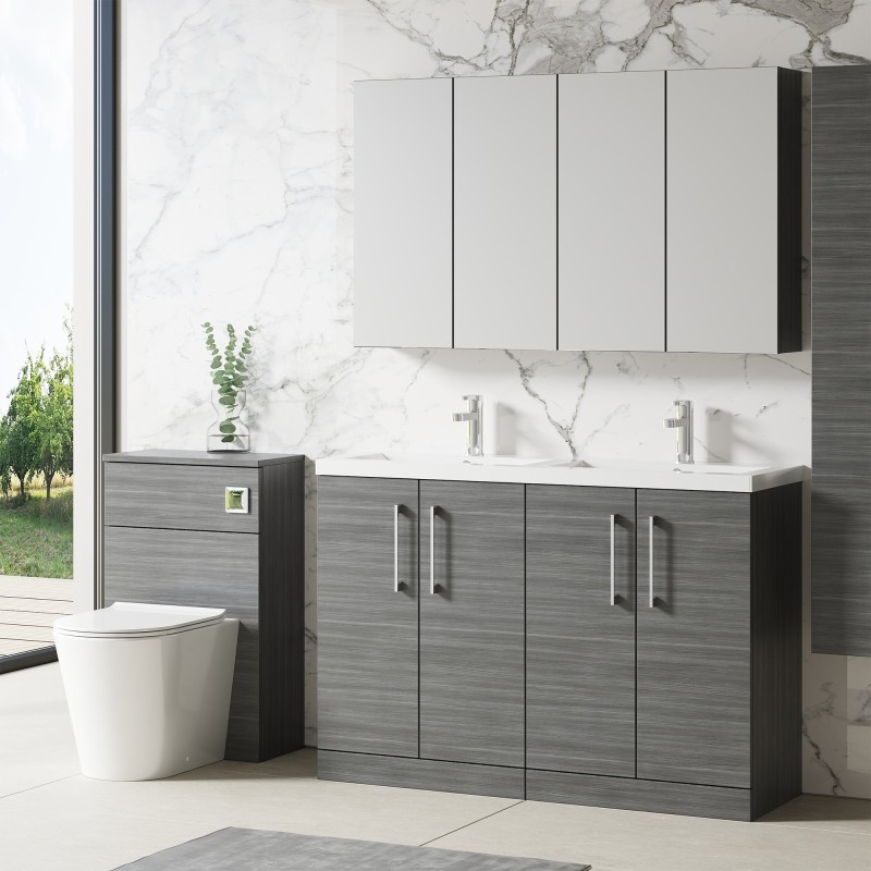 Arno 1200mm Freestanding Cupboard Double Sink Vanity Units