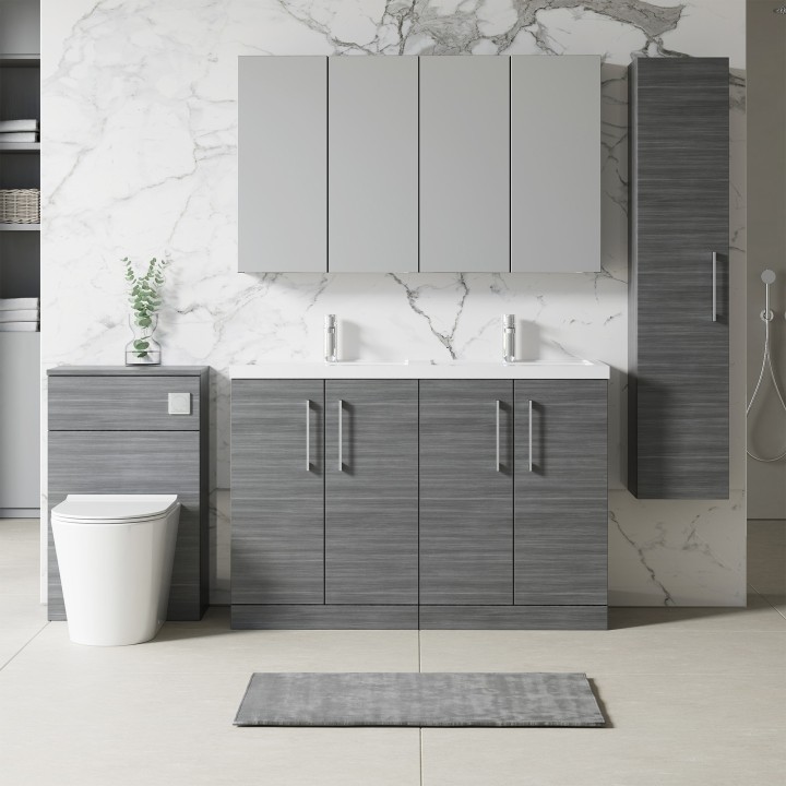 Arno 1200mm Freestanding Cupboard Double Sink Vanity Units