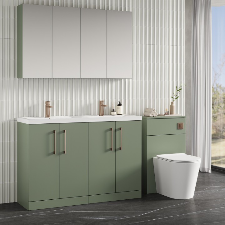 Arno 1200mm Freestanding Cupboard Double Sink Vanity Units
