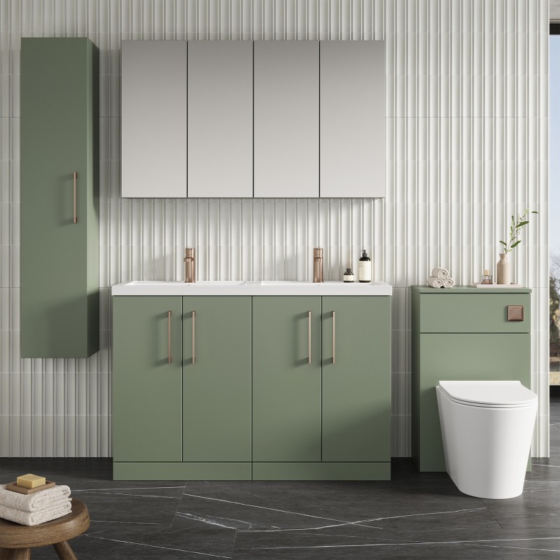 Arno 1200mm Freestanding Cupboard Double Sink Vanity Units