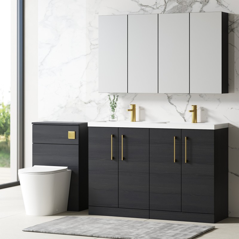 Arno 1200mm Freestanding Cupboard Double Sink Vanity Units