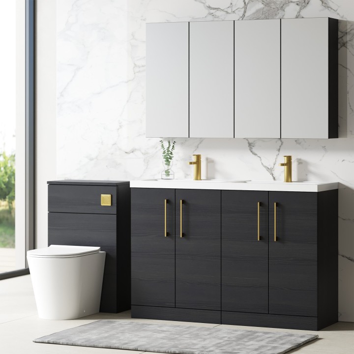 Arno 1200mm Freestanding Cupboard Double Sink Vanity Units
