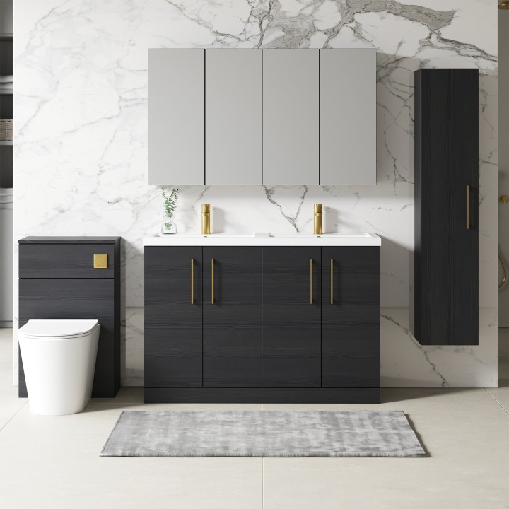Arno 1200mm Freestanding Cupboard Double Sink Vanity Units