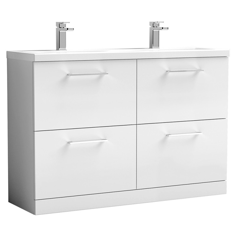 Arno 1200mm Freestanding Double Drawer Double Sink Vanity Units