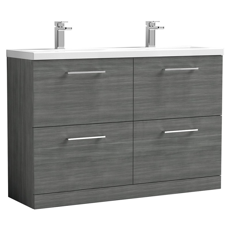 Arno 1200mm Freestanding Double Drawer Double Sink Vanity Units