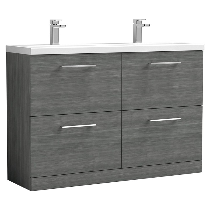 Arno 1200mm Freestanding Double Drawer Double Sink Vanity Units