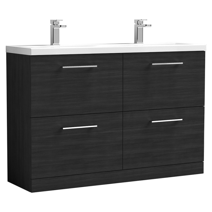 Arno 1200mm Freestanding Double Drawer Double Sink Vanity Units