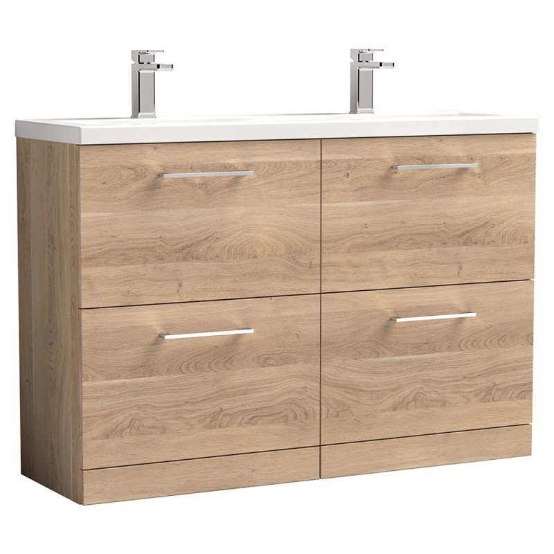 Arno 1200mm Freestanding Double Drawer Double Sink Vanity Units