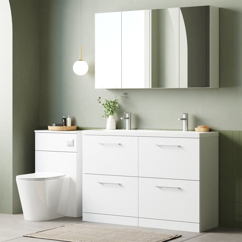 Arno 1200mm Freestanding Double Drawer Double Sink Vanity Units