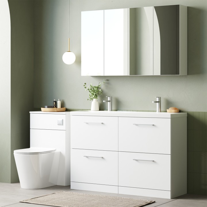 Arno 1200mm Freestanding Double Drawer Double Sink Vanity Units