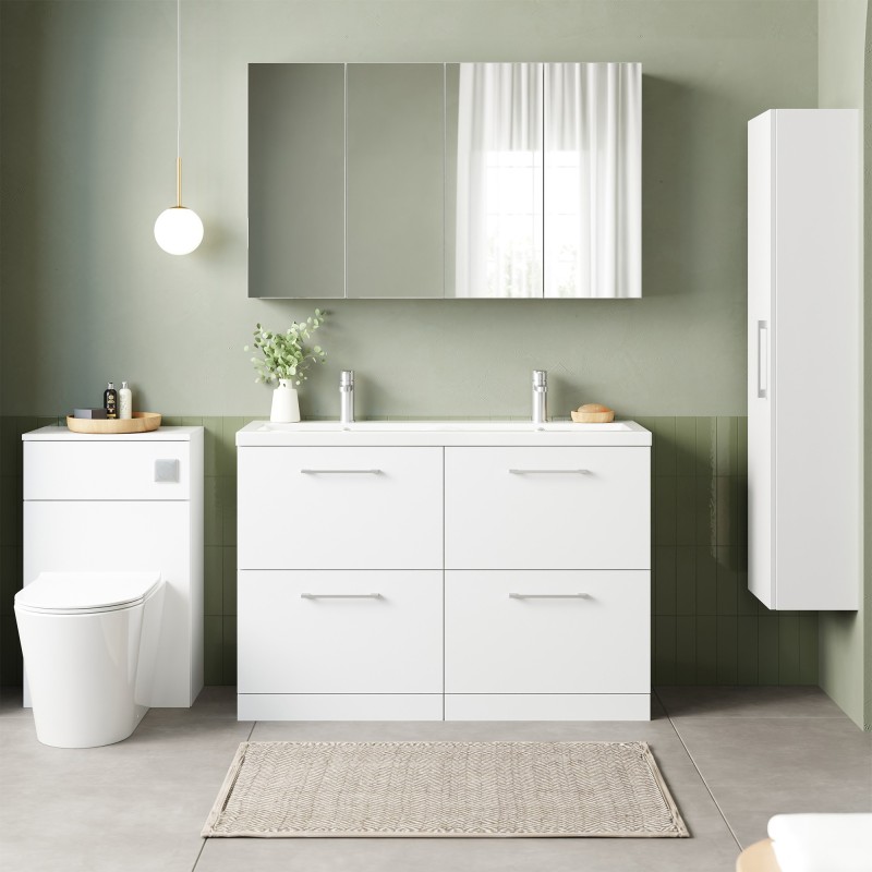 Arno 1200mm Freestanding Double Drawer Double Sink Vanity Units