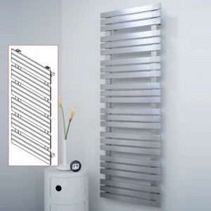 Aeon Kaptan Designer Brushed Stainless Steel Towel Rails (3 Sizes)