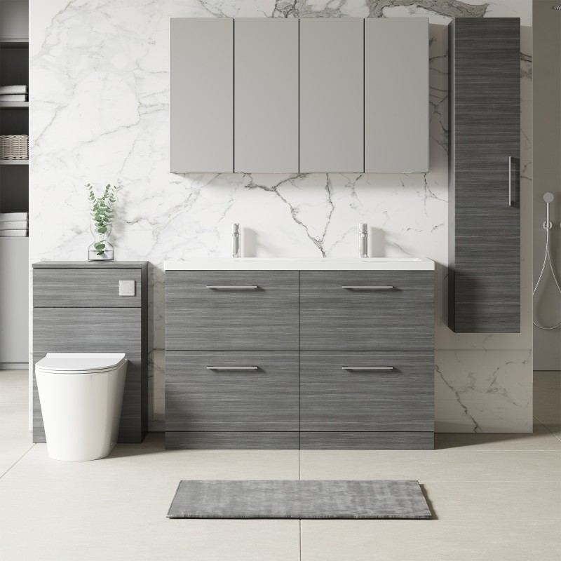 Arno 1200mm Freestanding Double Drawer Double Sink Vanity Units