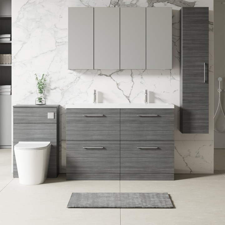 Arno 1200mm Freestanding Double Drawer Double Sink Vanity Units