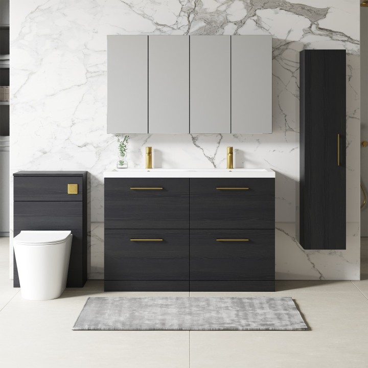 Arno 1200mm Freestanding Double Drawer Double Sink Vanity Units