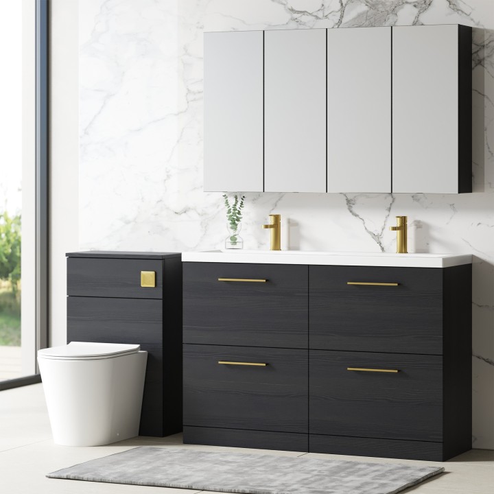 Arno 1200mm Freestanding Double Drawer Double Sink Vanity Units