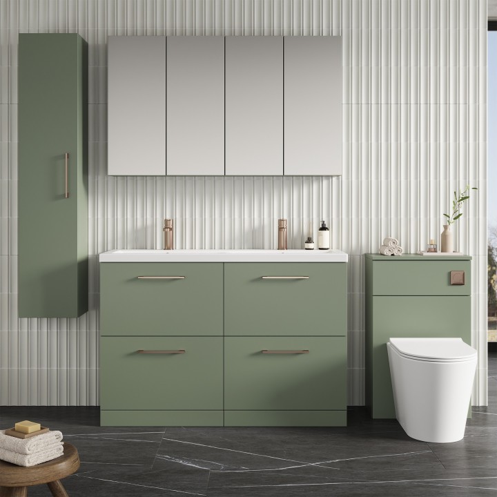 Arno 1200mm Freestanding Double Drawer Double Sink Vanity Units