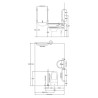 Disabled Bathroom Toilet Basin and Grab Rails - White - Technical Drawing