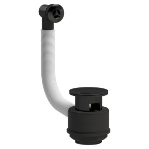 Stone Basin Waste with Overflow - Matt Black