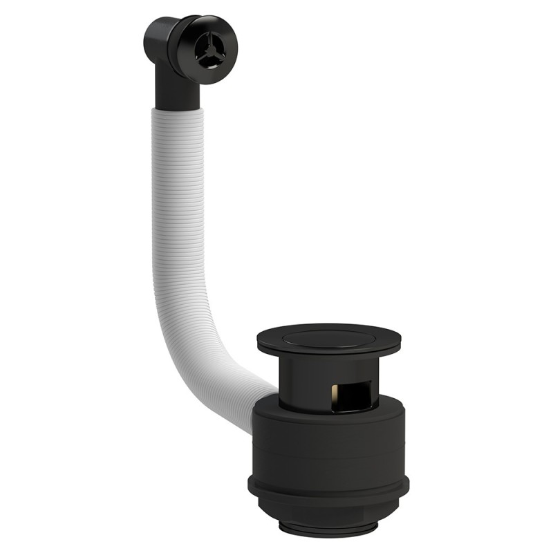 Stone Basin Waste with Overflow - Matt Black Stone Basin Waste with Overflow - Matt Black