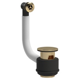 Stone Basin Waste with Overflow - Brushed Brass