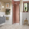 Chrome Lucie 8mm Hinged Shower Doors 800mm or 900mm (w)