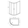 Chrome Lucie 8mm Offset Quadrant Shower Enclosure - 1200mm (L) x 800mm (W)