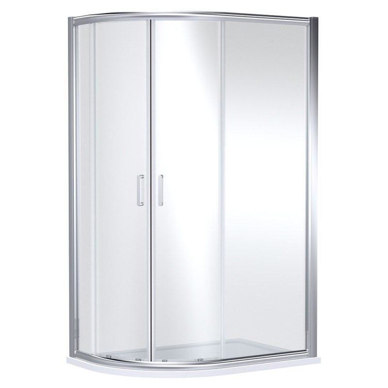 Chrome Lucie 8mm Offset Quadrant Shower Enclosure - 1200mm (L) x 800mm (W)