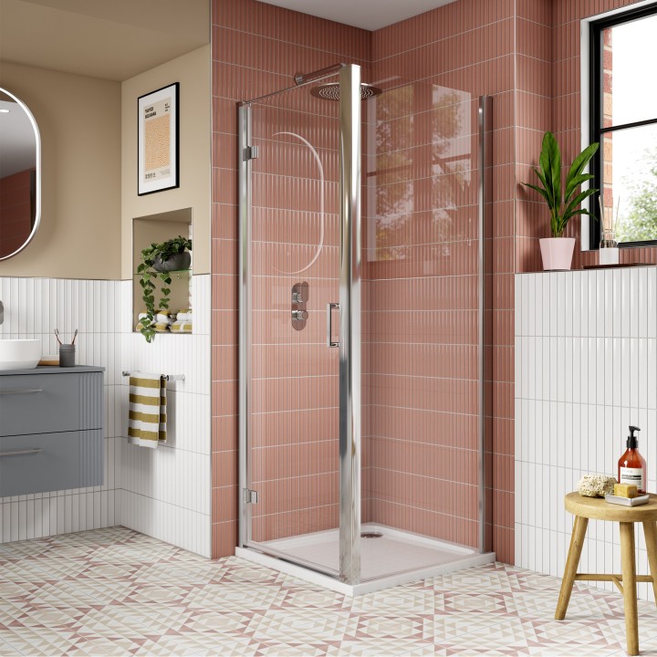 800mm to 1000mm (w) Lucie Chrome 8mm Side Panels for Shower Enclosures - 3 Sizes