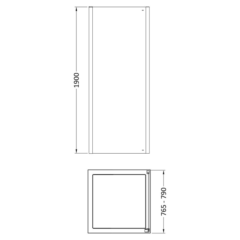 800mm to 1000mm (w) Lucie Chrome 8mm Side Panels for Shower Enclosures - 3 Sizes