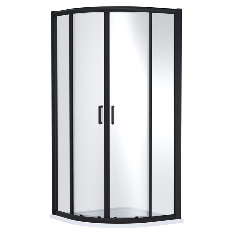 Matt Black Lucie 8mm Quadrant Shower Enclosures - 2 Sizes Matt Black Lucie 8mm Quadrant Shower Enclosures - 2 Sizes