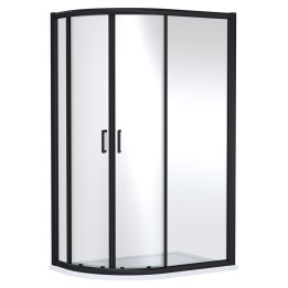 Matt Black Lucie 8mm Offset Quadrant Shower Enclosure - 1200mm (L) x 800mm (W)