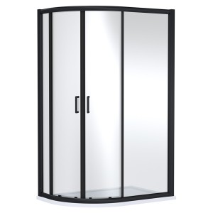 Matt Black Lucie 8mm Offset Quadrant Shower Enclosure - 1200mm (L) x 800mm (W)