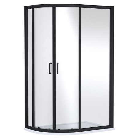 Matt Black Lucie 8mm Offset Quadrant Shower Enclosure - 1200mm (L) x 800mm (W)