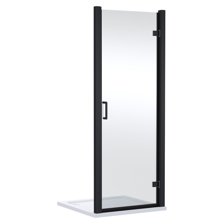 Matt Black Lucie 8mm Hinged Shower Doors 800mm or 900mm (w)