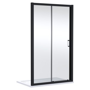 Matt Black Lucie 8mm Single Sliding Shower Doors 1200mm to 1700mm (w) - 3 Sizes