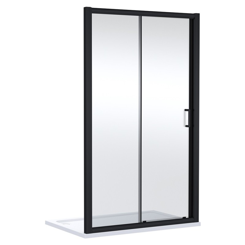 Matt Black Lucie 8mm Single Sliding Shower Doors 1200mm to 1700mm (w) - 3 Sizes