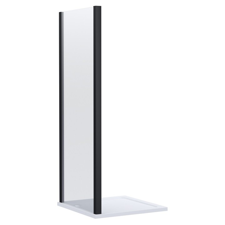 800mm to 1000mm (w) Lucie Black 8mm Side Panels for Shower Enclosures - 3 Sizes
