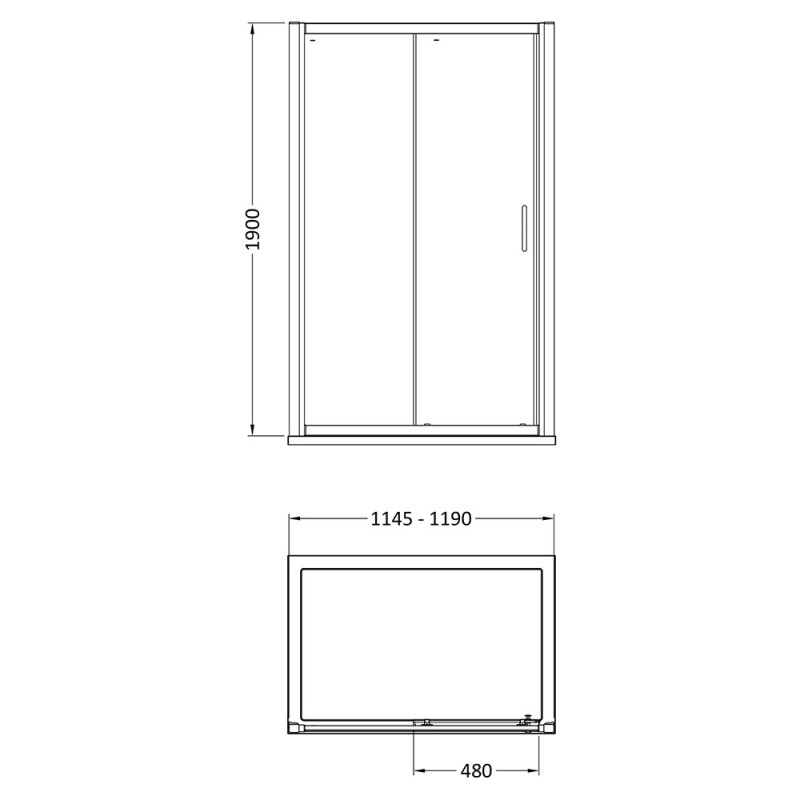 Matt Black Lucie 8mm Single Sliding Shower Doors 1200mm to 1700mm (w) - 3 Sizes