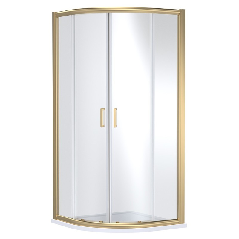 Brushed Brass Lucie 8mm Quadrant Shower Enclosures - 2 Sizes Brushed Brass Lucie 8mm Quadrant Shower Enclosures - 2 Sizes