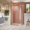 Brushed Brass Lucie 8mm Offset Quadrant Shower Enclosure - 1200mm (L) x 800mm (W)