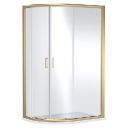 Brushed Brass Lucie 8mm Offset Quadrant Shower Enclosure - 1200mm (L) x 800mm (W)