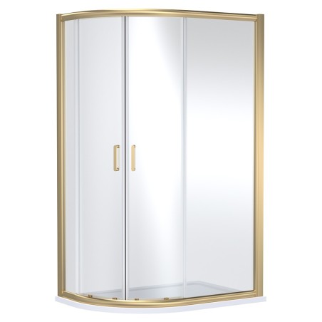 Brushed Brass Lucie 8mm Offset Quadrant Shower Enclosure - 1200mm (L) x 800mm (W)