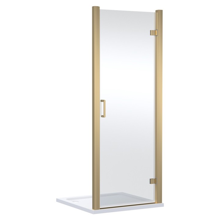 Brushed Brass Lucie 8mm Hinged Shower Doors 800mm or 900mm (w)