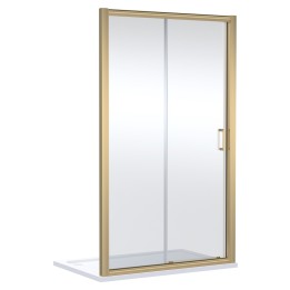 Brushed Brass Lucie 8mm Single Sliding Shower Doors 1200mm to 1700mm (w) - 3 Sizes