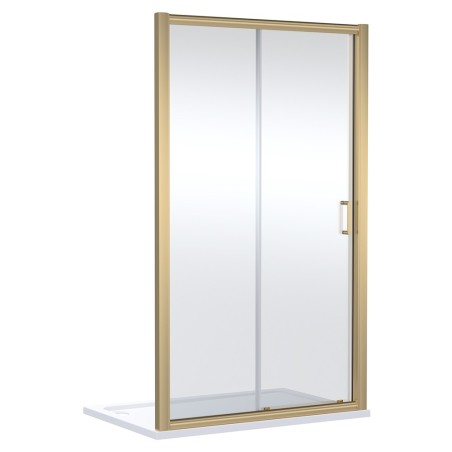 Brushed Brass Lucie 8mm Single Sliding Shower Doors 1200mm to 1700mm (w) - 3 Sizes