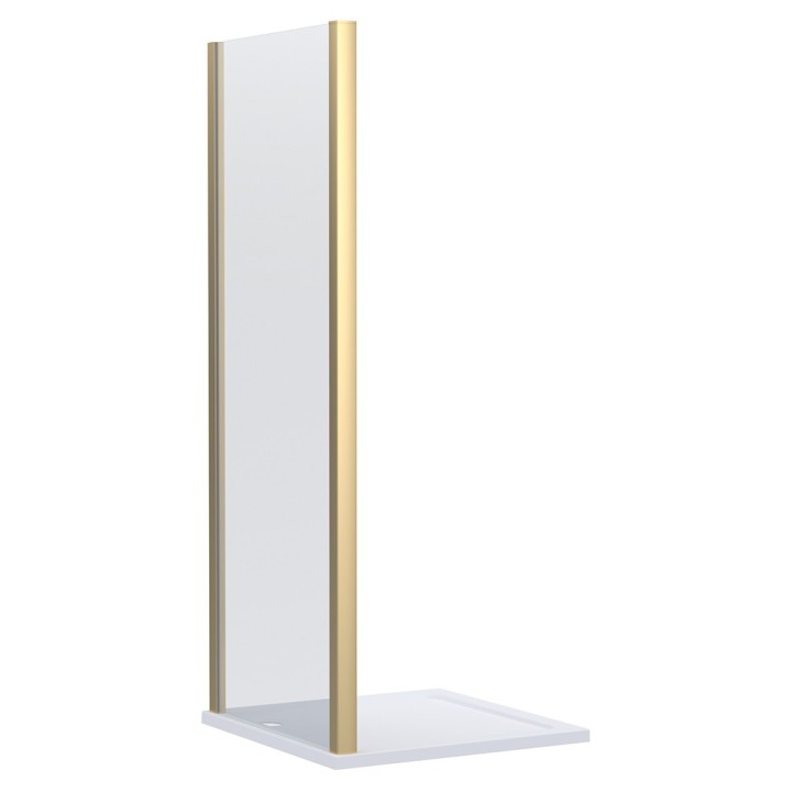 800mm to 1000mm (w) Lucie Brushed Brass 8mm Side Panels for Shower Enclosures - 3 Sizes
