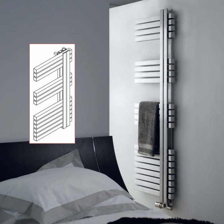 Aeon "Combe" Designer Brushed Stainless Steel Towel Rails (3 Sizes)
